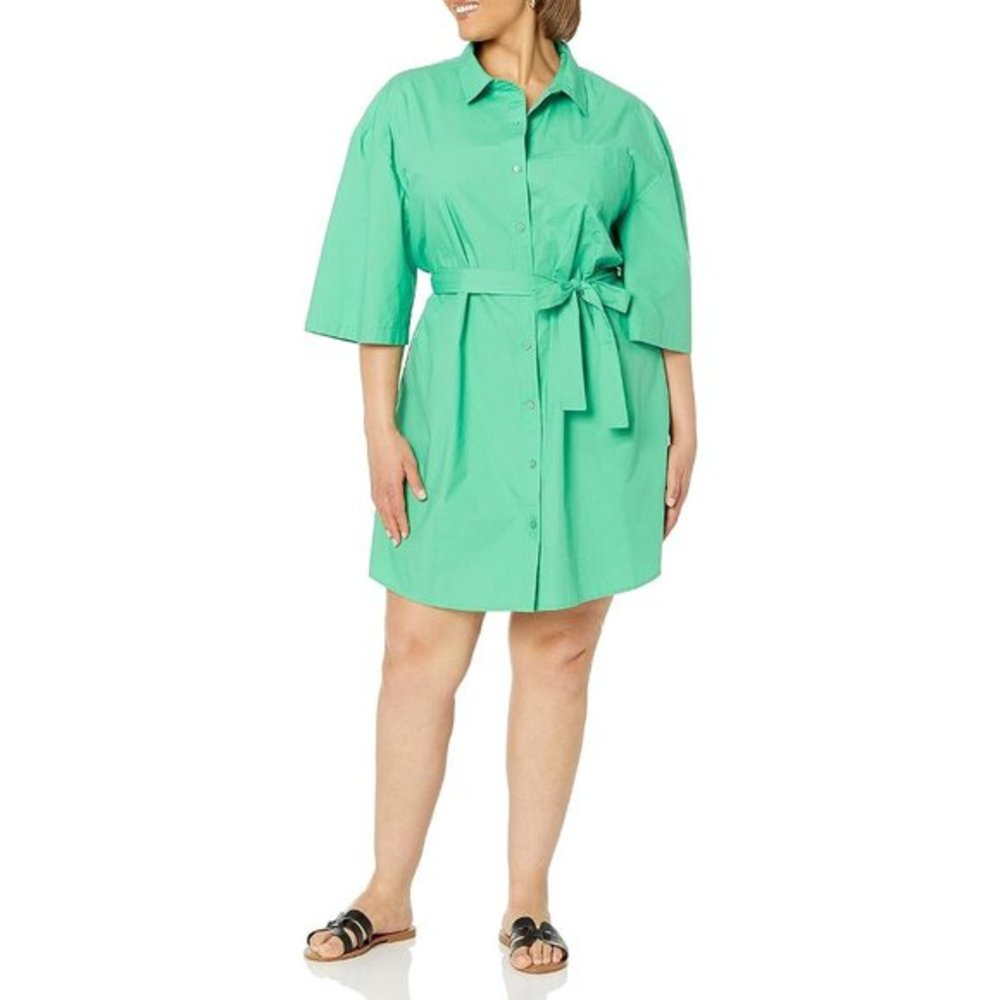 The Drop Women's Jade Dakota Belted Mini Shirt Dress 3X NWT